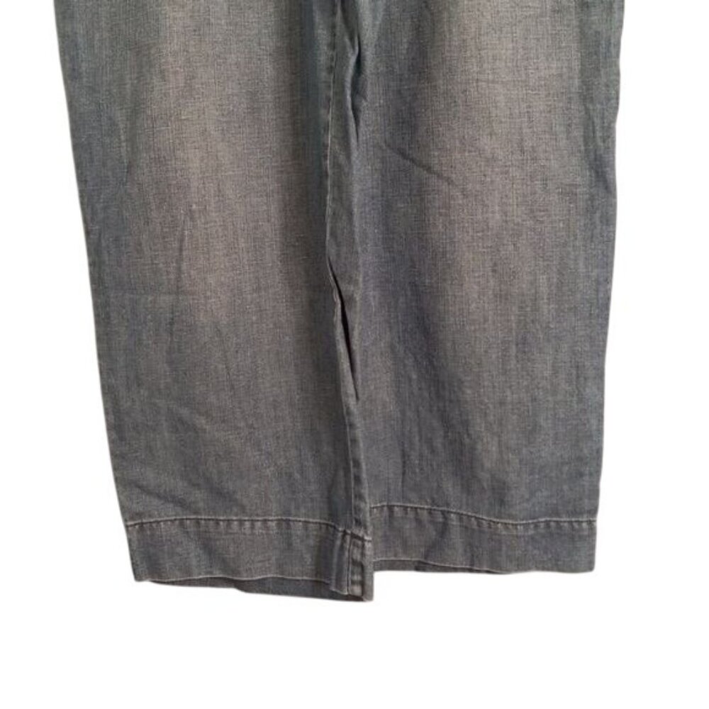 Lands End Size 6P Capri Pants Womens Denim Linen Blend Wide Leg - Picture 5 of 11